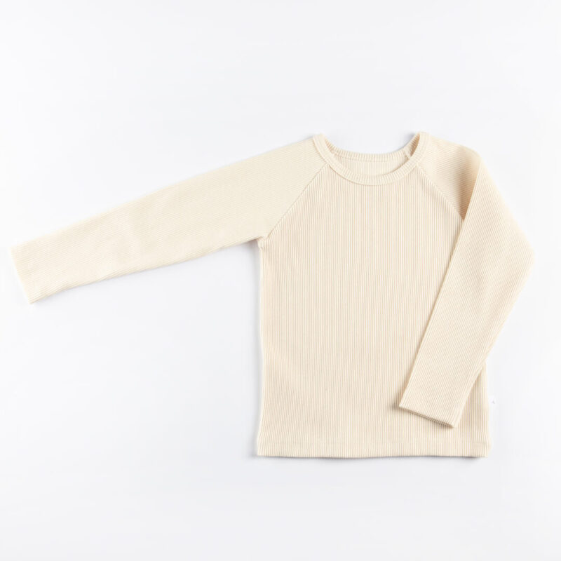 Lasten pitkähihainen paita, värivaihtoehto Vanilja, malli unisex