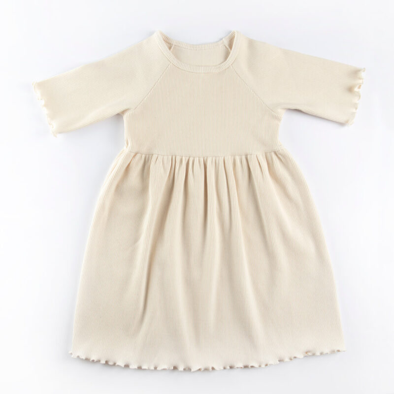 Lasten KIELO mekko, värivaihtoehto Vanilja, lyhythihainen